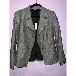 Banana‎ Republic Moto Jacket Size 6 Gray Career Business Casual Blazer